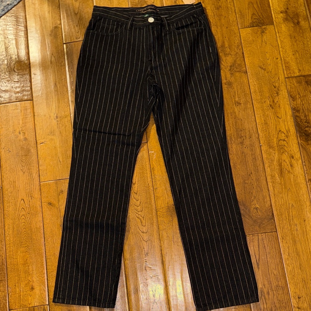 Laurens Jeans Co. Women's Black Pinstripe Jean
